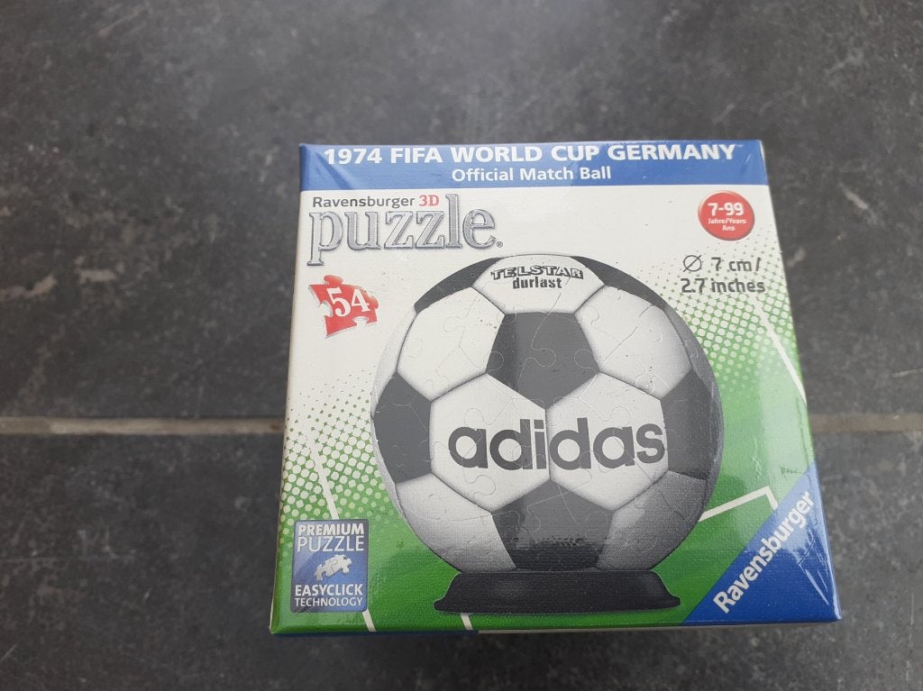 3d puzzel voetbal 54 stukjes 1974 World cup Germany, Hobby en Vrije tijd, Ophalen of Verzenden, Minder dan 500 stukjes, Nieuw