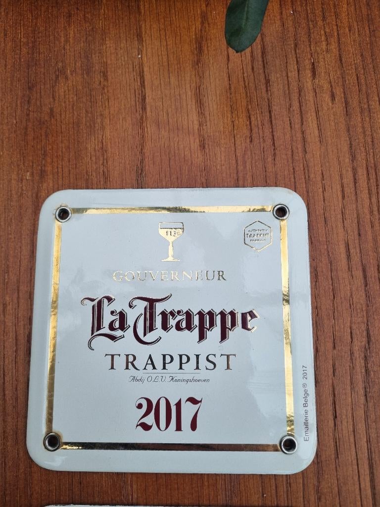 Geëmailleerd bordbier la trappe 2017, Verzamelen, Ophalen of Verzenden, Zo goed als nieuw, Reclamebord, Plaat of Schild, La Trappe