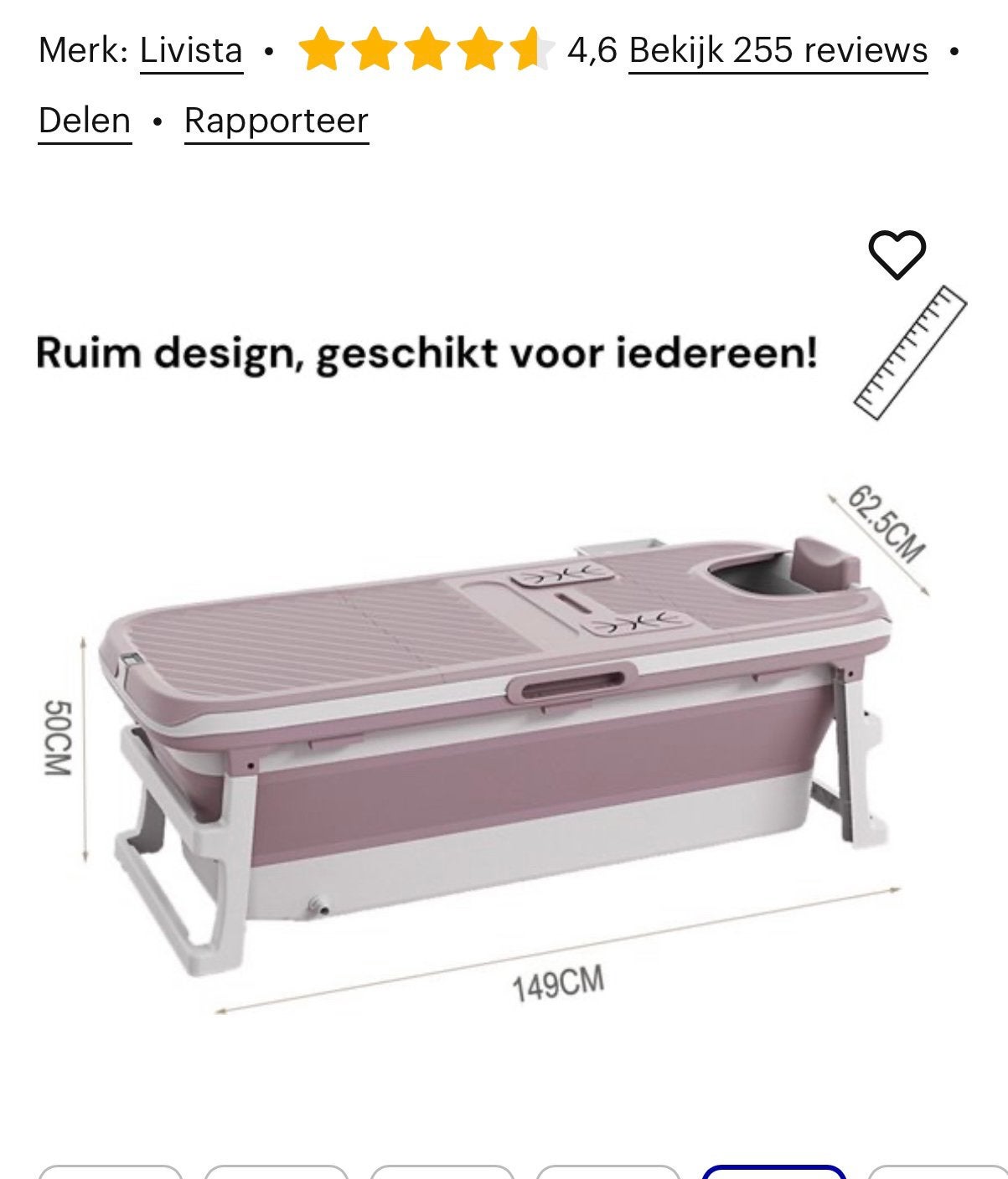 Plooibad, Ophalen, Zo goed als nieuw