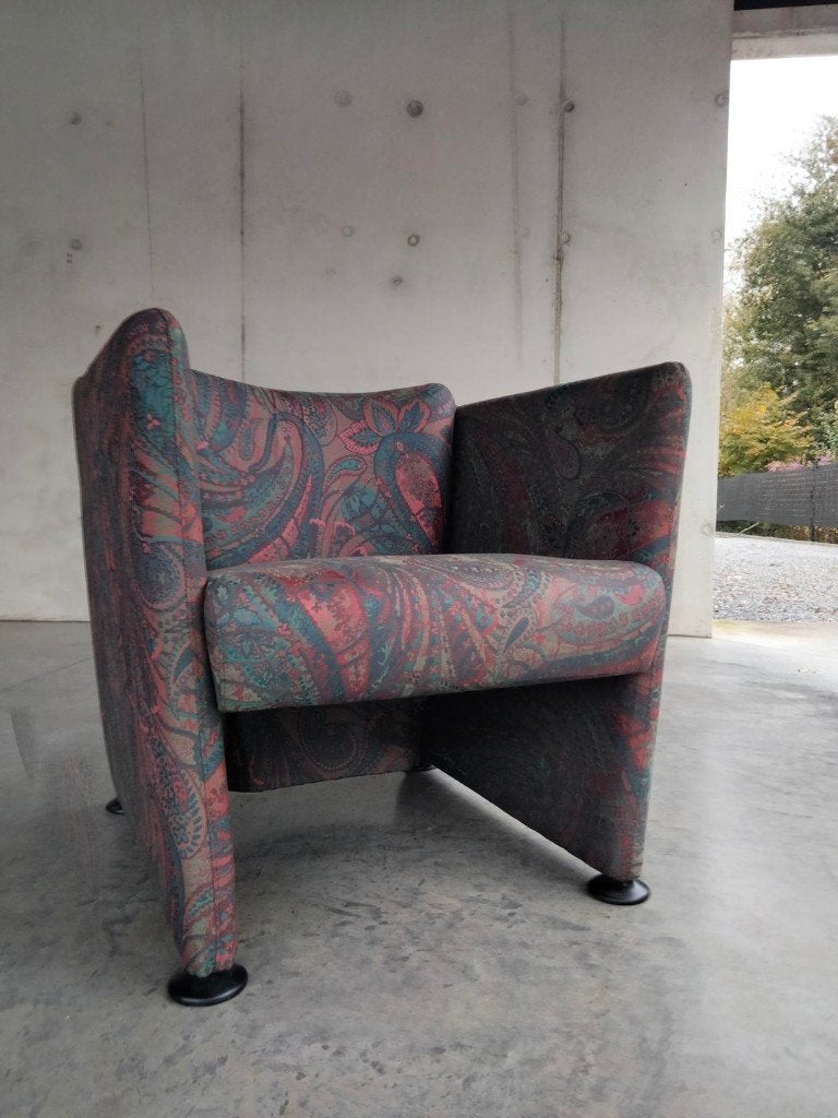 1980s vintage Postmodern design fauteuil zetel, Ophalen, Gebruikt, Postmodern vintage, Stof