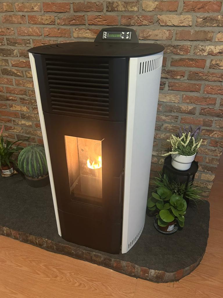 Poêle à Pellets Blanc 12 kW comme NEUF, Enlèvement, Comme neuf