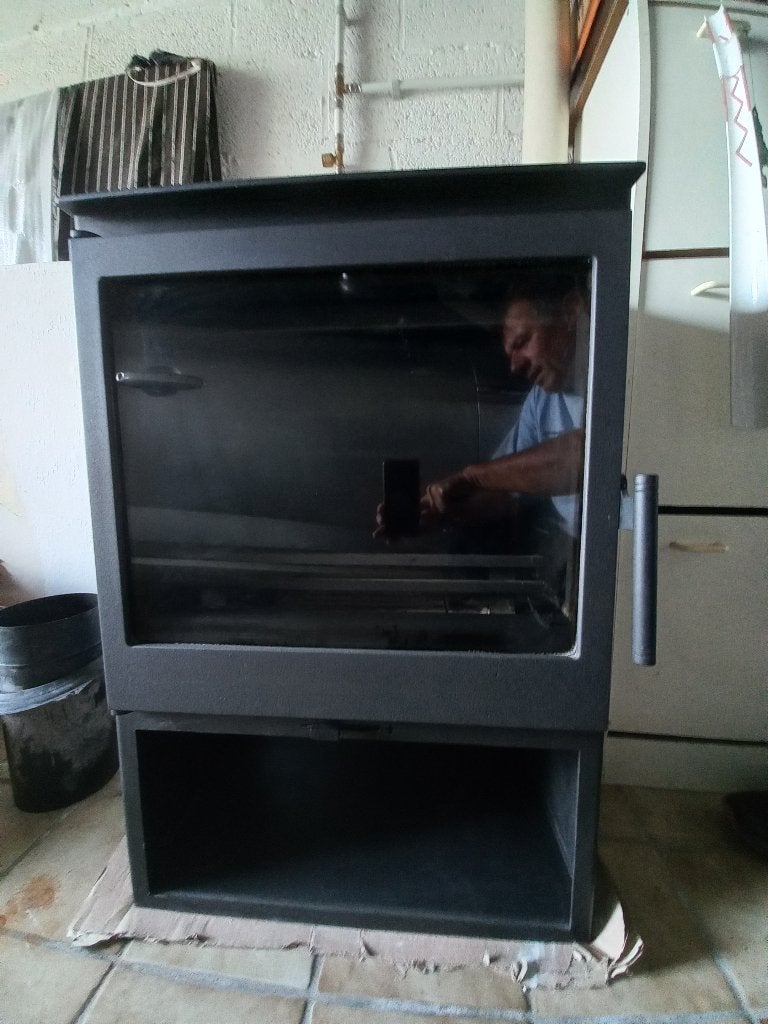 Poêle à bois (grande vitre) pour bûches de 50 cm, Enlèvement, Comme neuf