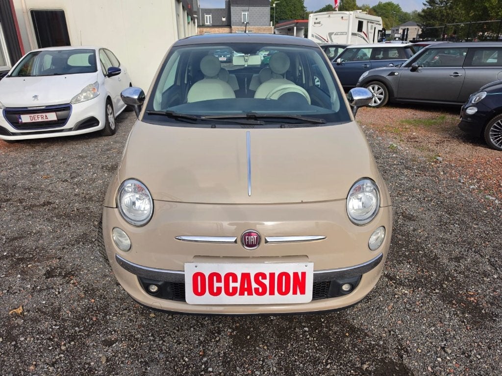 FIAT 500 1.2I 69CH 2013 *TOIT PANO*AIRCO**GARANTIE 12 MOIS, Auto's, Voorwielaandrijving, Stof, 4 cilinders, Bruin