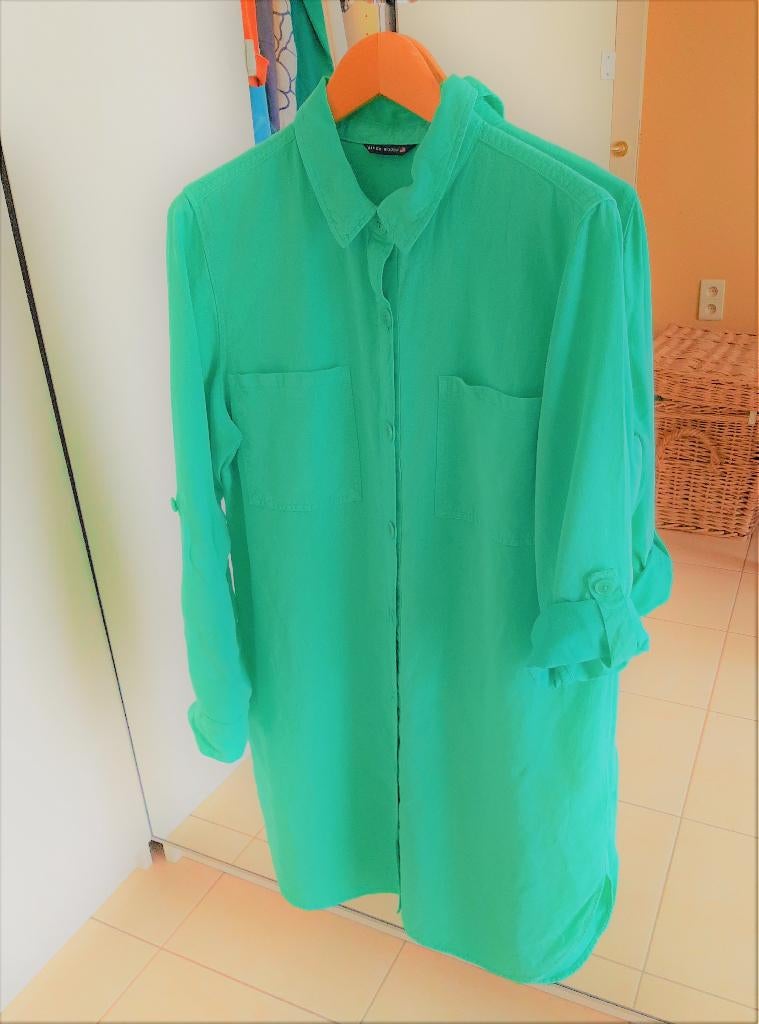 Te koop: Mooie groen jurkje van "River Woods" 42, Ophalen, Zo goed als nieuw, Boven de knie, Groen