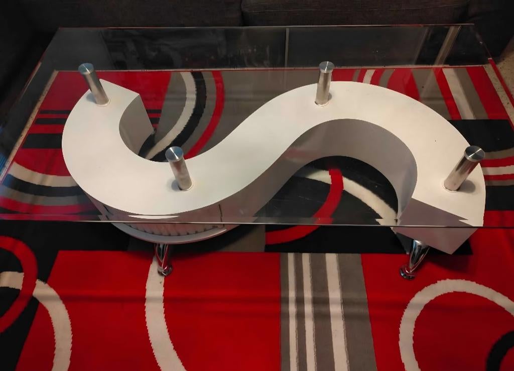 Table de salon en verre, Ophalen, Gebruikt, Glas