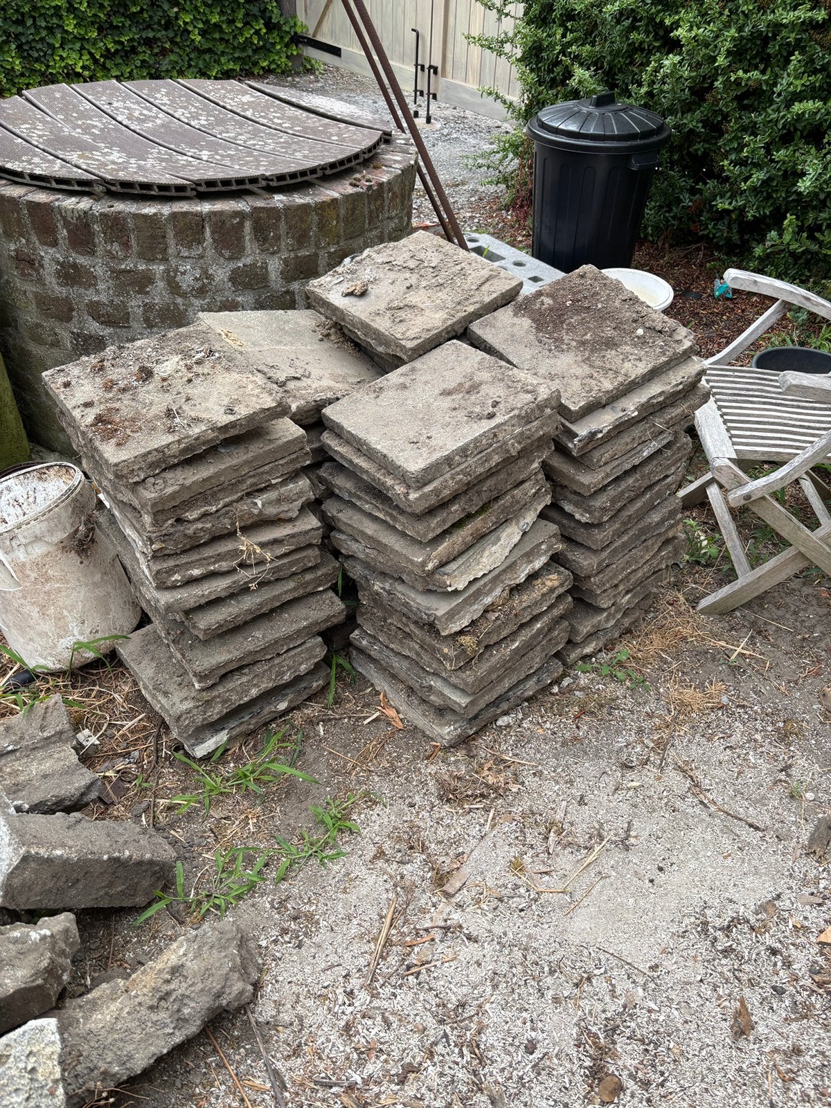 Betontegels 30x30, 50 stuks GRATIS, Tuin en Terras, Ophalen, Gebruikt