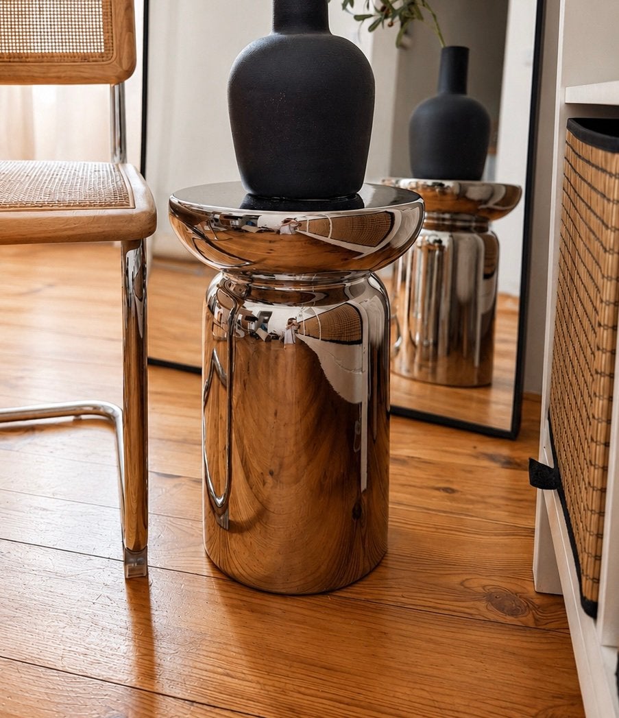 Petite table d’appoint métallique/chromé, Maison & Meubles, Enlèvement, Comme neuf