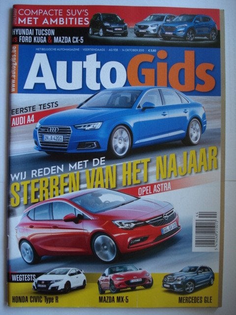 AutoGids 938 Honda Civic Type-R Mazda MX-5 CX-5 Ford Kuga, Boeken, Auto's | Folders en Tijdschriften, Gelezen, Algemeen, Verzenden