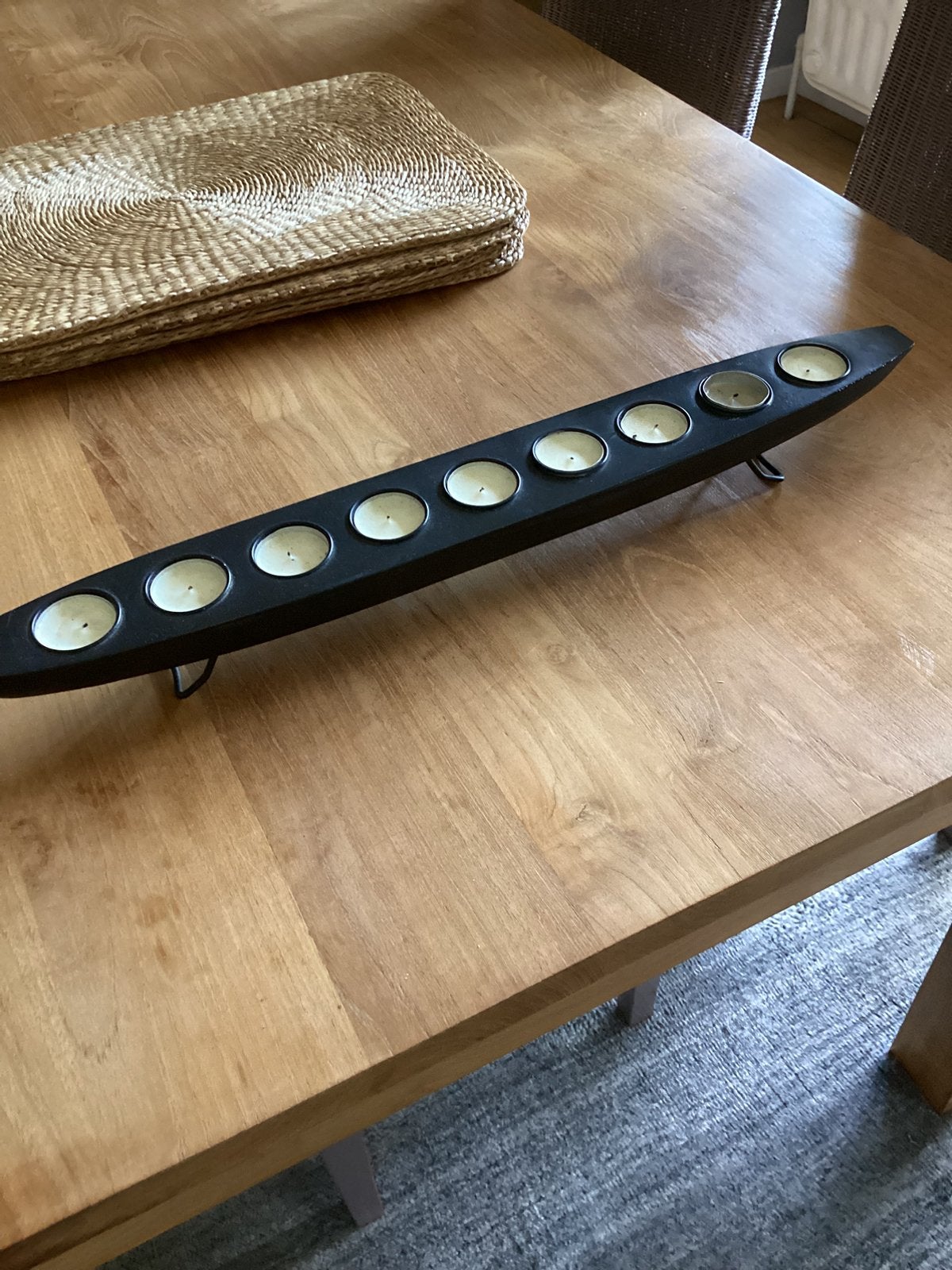 Support en bois pour 9 bougies, Enlèvement ou Envoi, Comme neuf, Bois