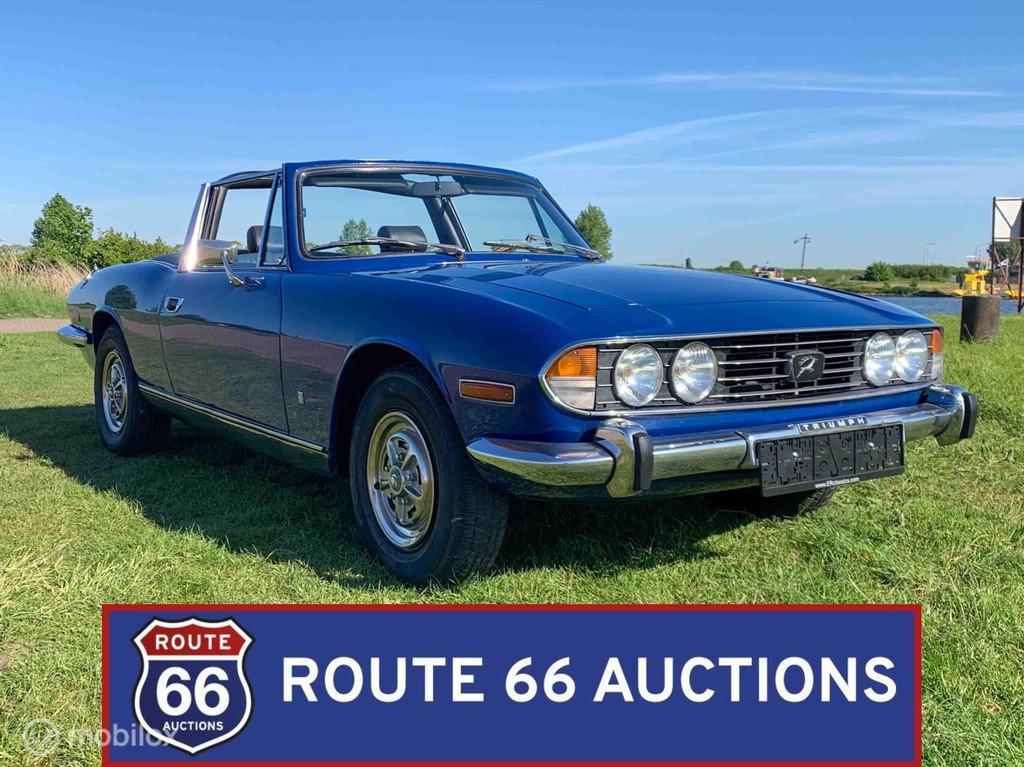 Triumph Stag | 1975 | Route 66 Auctions, Auto's, Oldtimers, Triumph, Zwart, Bedrijf, Handgeschakeld