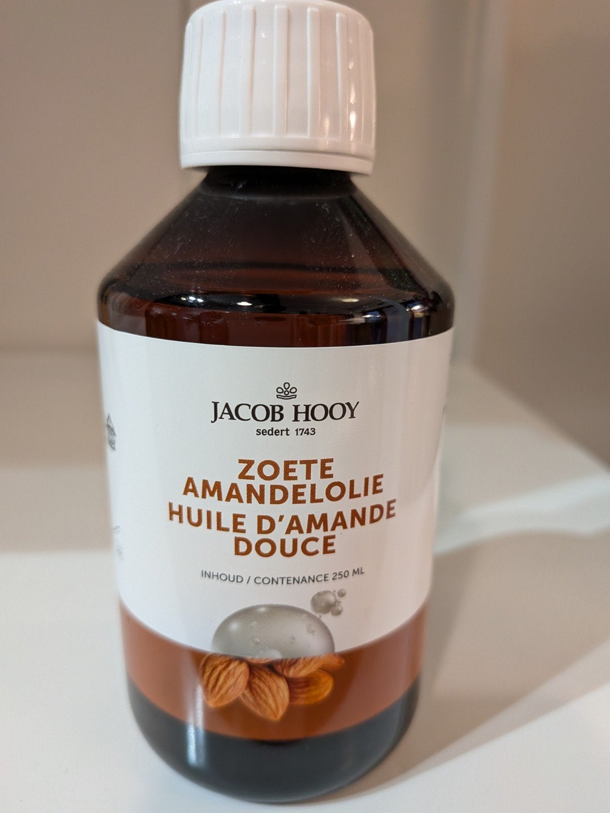 Huile d'amande douce bio 250 ml, Enlèvement ou Envoi, Neuf, Body lotion, Crème ou Huile