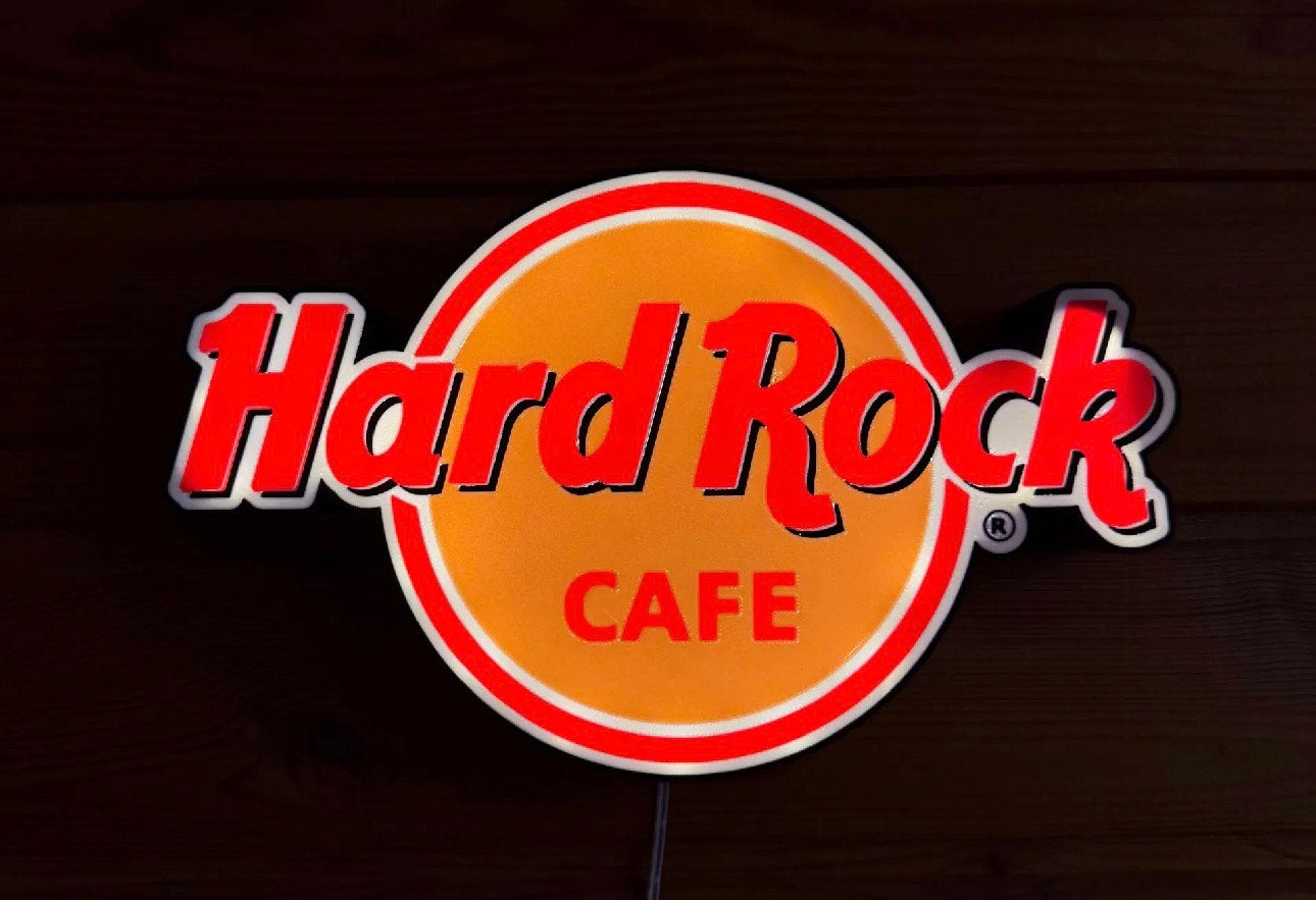 Hard Rock Cafe Led Reclame 25 x 15 cm, Verzamelen, Merken en Reclamevoorwerpen, Verzenden, Nieuw, Reclamebord