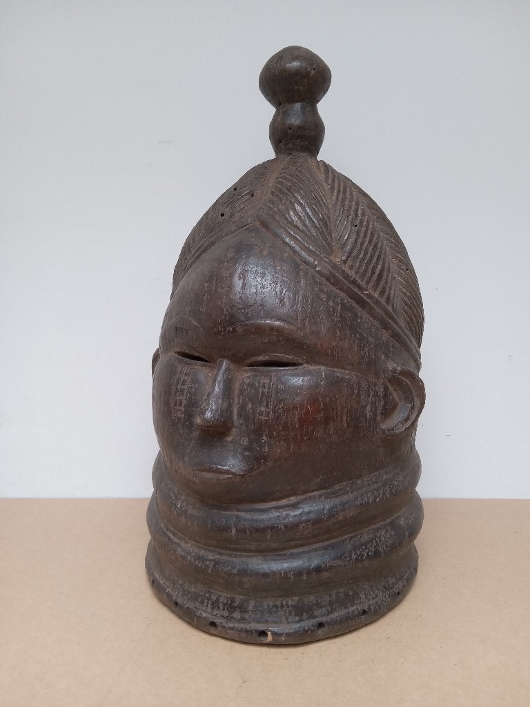 Masque africain, Afrique, Brun, 47 cm, Fait main