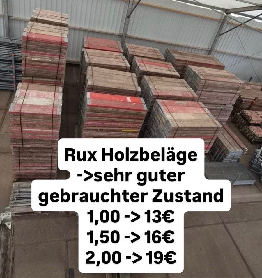 Gebruikte RUX Houten Steigerplanken – 1,00 / 1,50 / 2,00 m, Bricolage & Construction, Enlèvement ou Envoi, Utilisé, Autres types