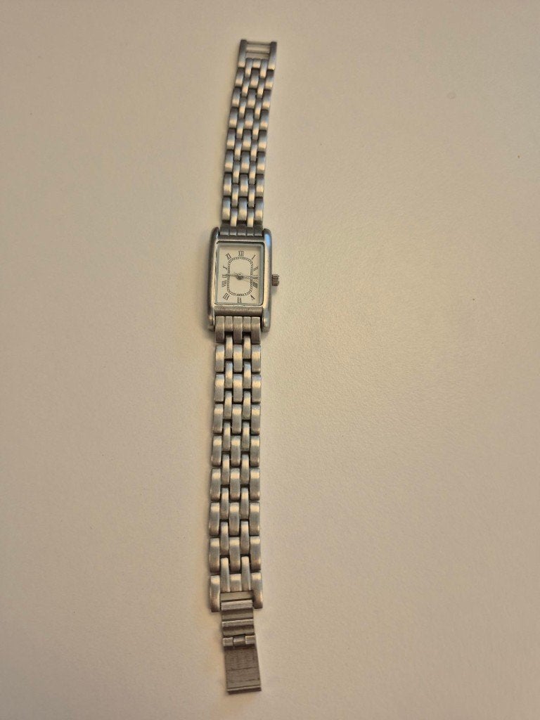 Vintage merkloos dameshorloge tank-Cartier stijl Swiss parts, Handtassen en Accessoires, Horloges | Dames, Overige merken, Staal