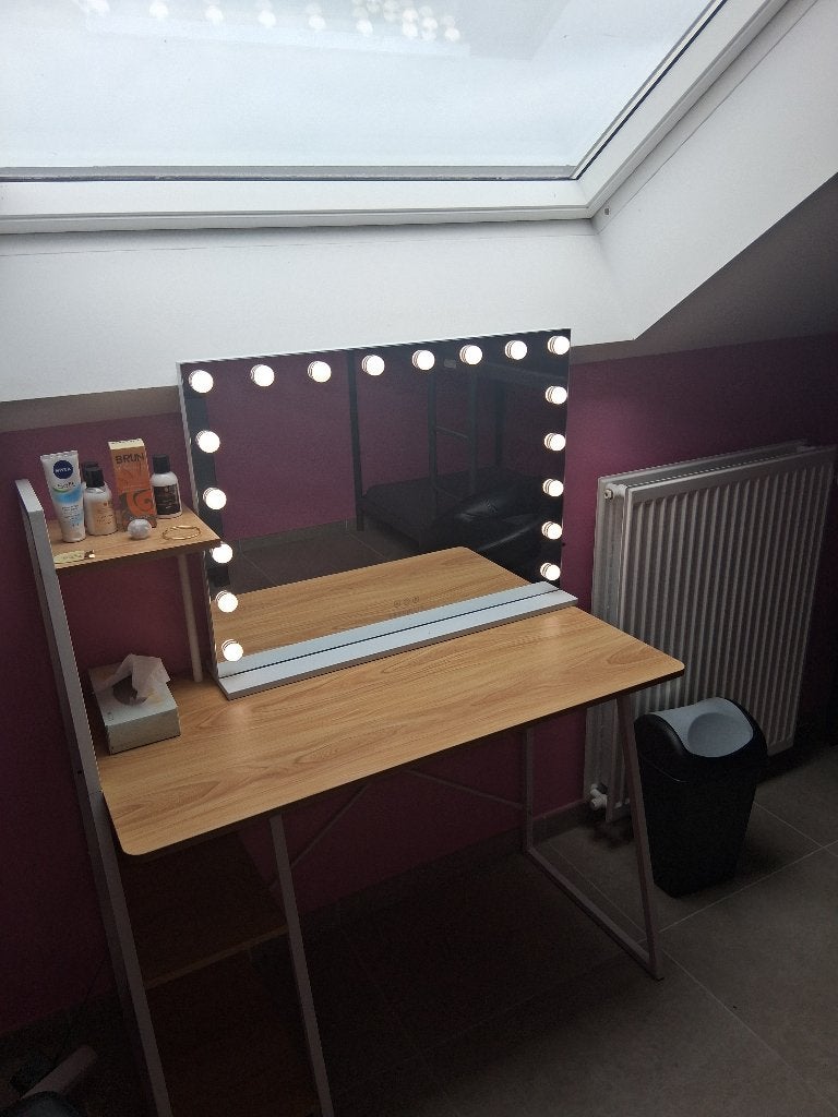 FENCHILIN Make-upspiegel met USB-poort, 18 ledlampen,, Moins de 100 cm, Comme neuf, Enlèvement, Rectangulaire