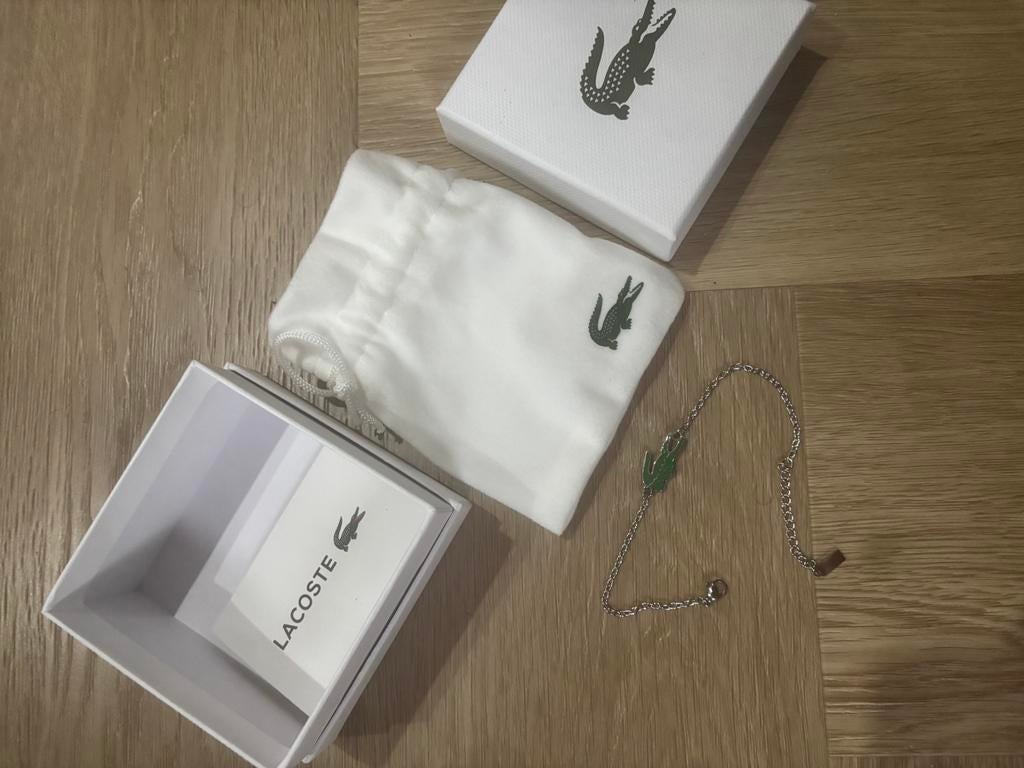 Lacoste armbandje, Ophalen, Nieuw, Groen, Zilver