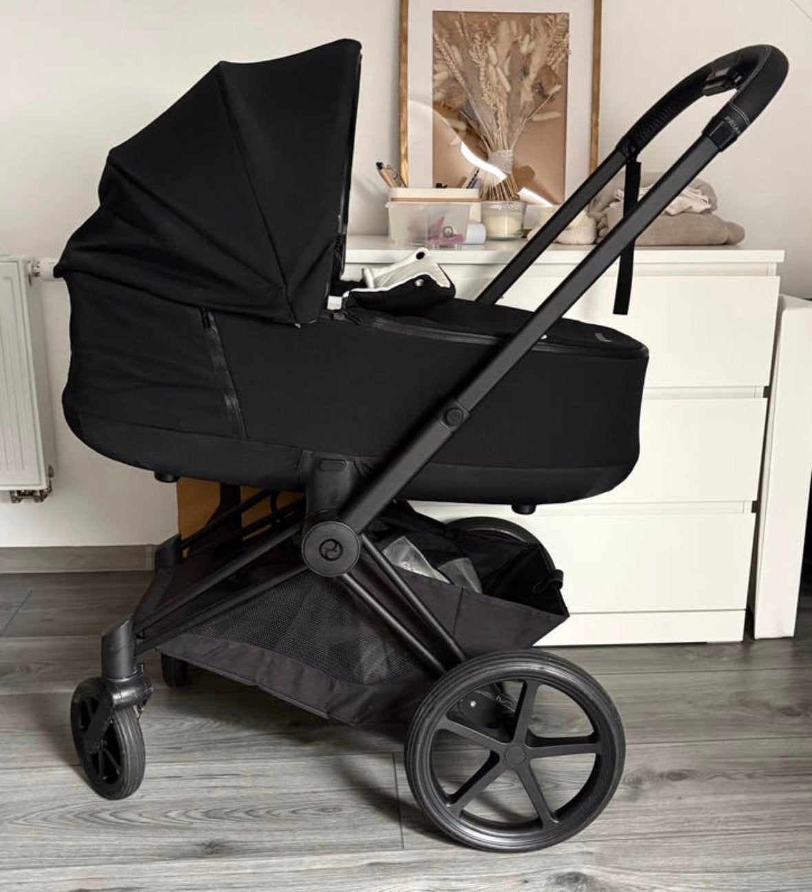 Cybex Priam 4 matte zwart (+ reiswieg), Kinderen en Baby's, Kinderwagens en Combinaties, Ophalen, Zo goed als nieuw, Kinderwagen