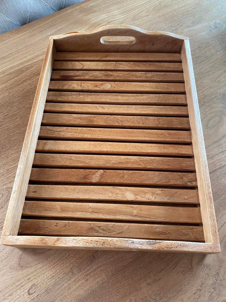 Dienblad in teak, Huis en Inrichting, Ophalen, Zo goed als nieuw, Hout
