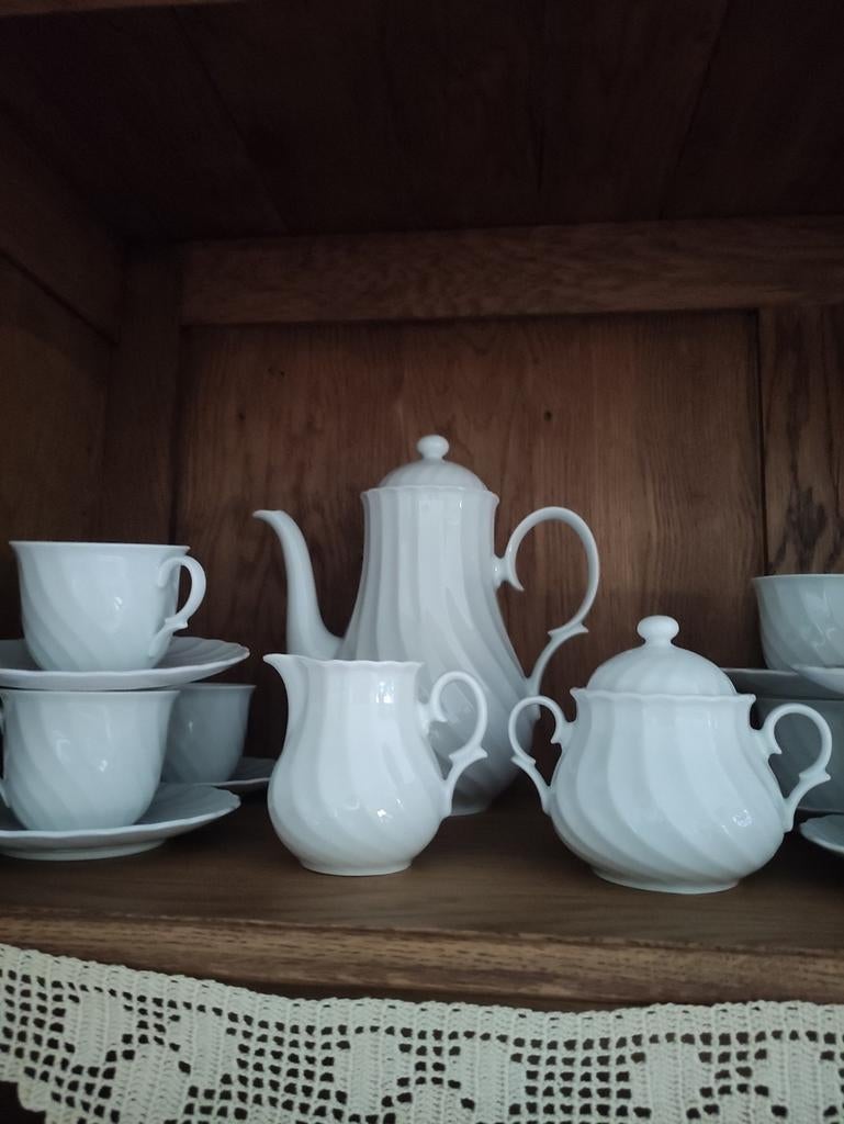 Service à café porcelaine de Bavière blanche Schirnding, Ophalen, Porselein