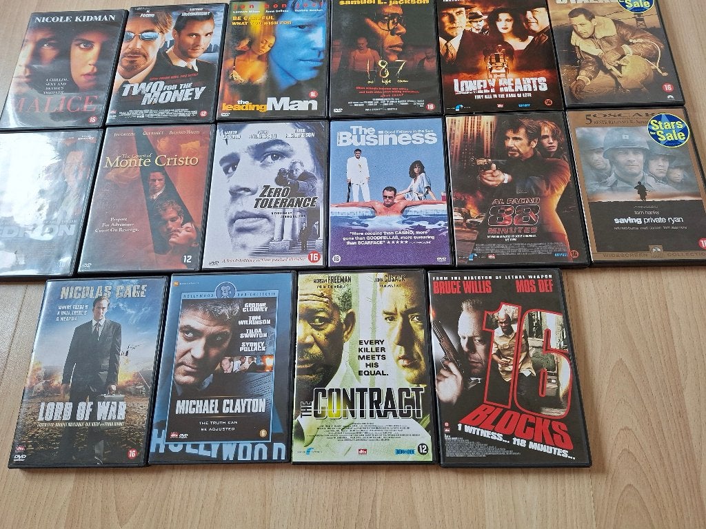 Pakket van 16 DVD's - Actie, Thriller & Oorlog (zie foto's), Ophalen of Verzenden, Zo goed als nieuw, Actiethriller