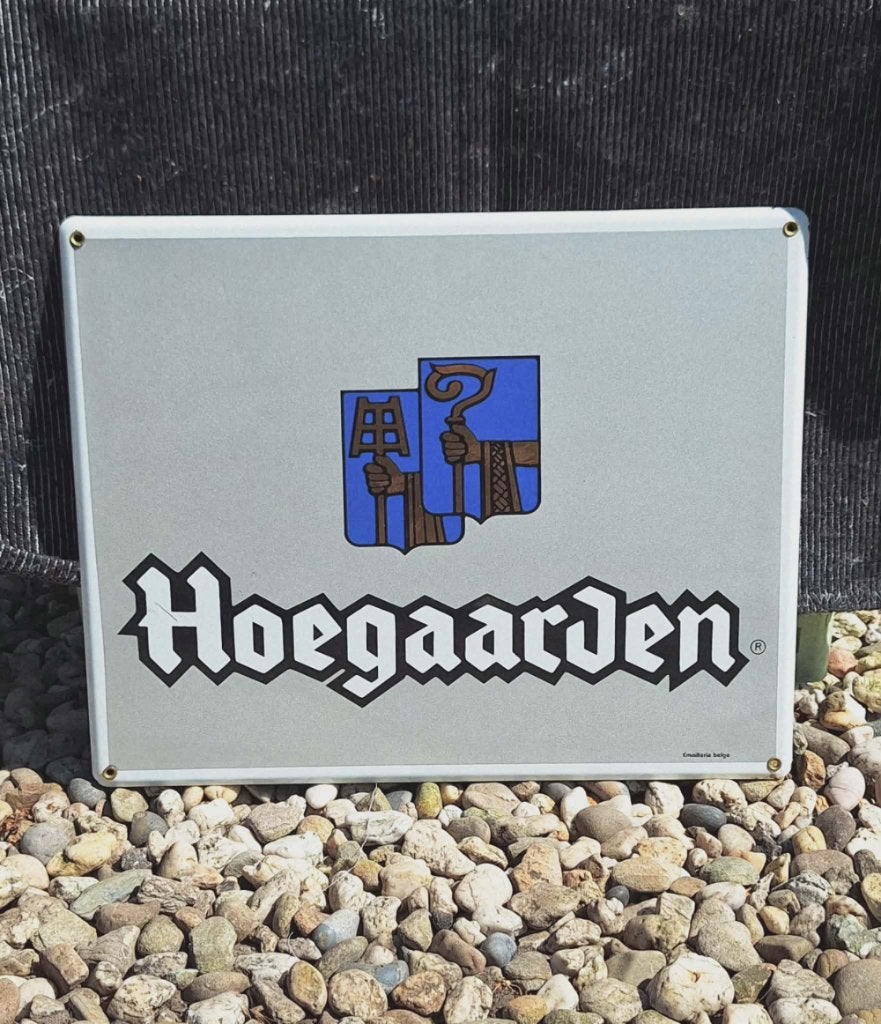 Hoegaarden emaille bier reclamebord, Emaillerie Belge., Enlèvement ou Envoi, Utilisé, Panneau publicitaire