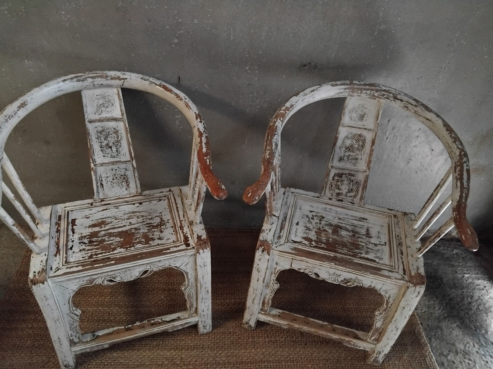 2x oosterse 1900eewse armchairs, Antiquités & Art, Enlèvement