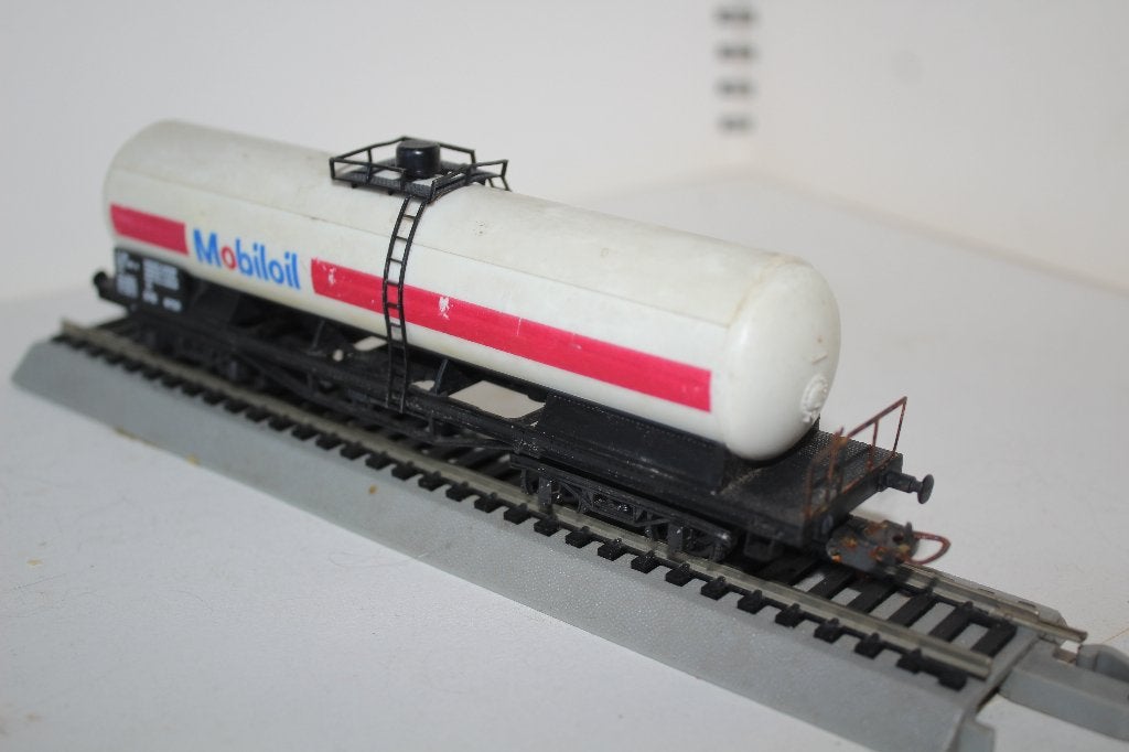 Lima Ho Mobiloil dubbelassige tankwagen, Gebruikt, Gelijkstroom, Verzenden, Wagon