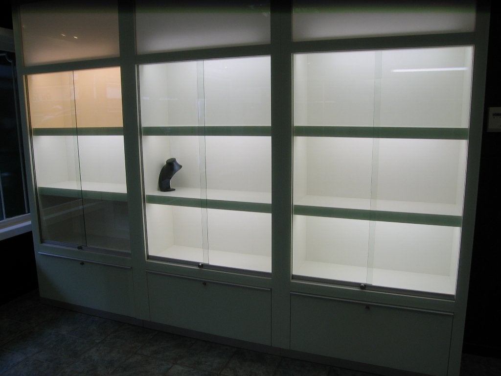 Vitrines vitrinekasten presentatiekasten  PRIJS = PER KAST, Huis en Inrichting, Ophalen, Gebruikt
