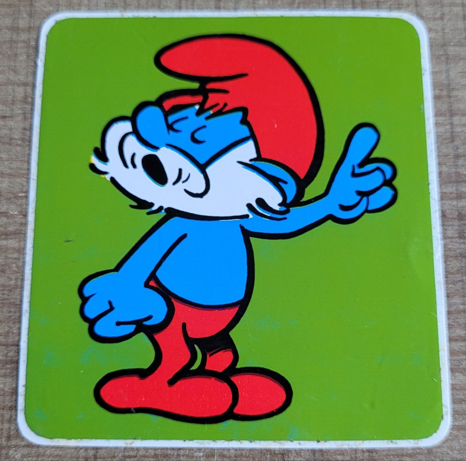 Grote Smurf: oude sticker, Ophalen of Verzenden, Smurfen, Zo goed als nieuw, Plaatje, Poster of Sticker