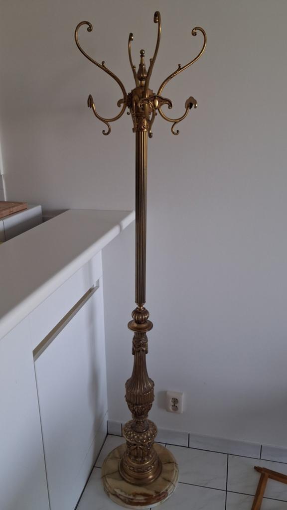 Antiek bronzen kapstok met onix voet., Huis en Inrichting, Woonaccessoires | Kapstokken, Ophalen, Staande kapstok