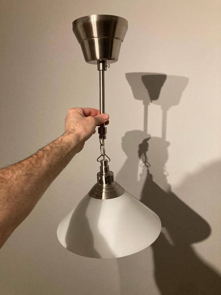 Lampe suspendue - abajour en verre, Ophalen, Gebruikt, Glas, 50 tot 75 cm