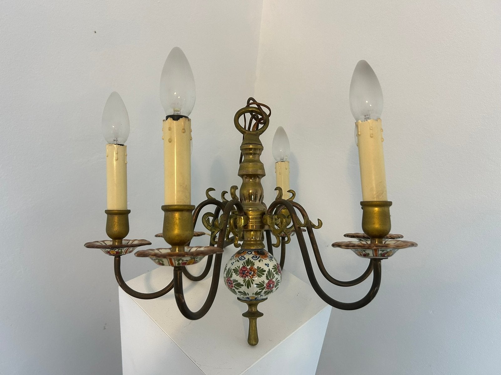 Lustre de Delft peint à la main Luster Chandelier De Pauw, Antiquités & Art, Enlèvement