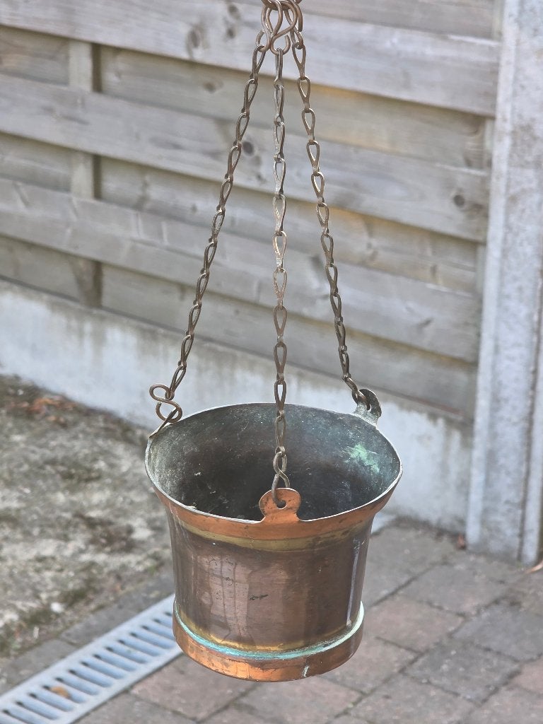 OPHANGPOTJE VERKOPERD VOOR BLOEMPOTJE VOOR BUITEN, Tuin en Terras, Overige materialen, Gebruikt, Rond, Ophalen of Verzenden