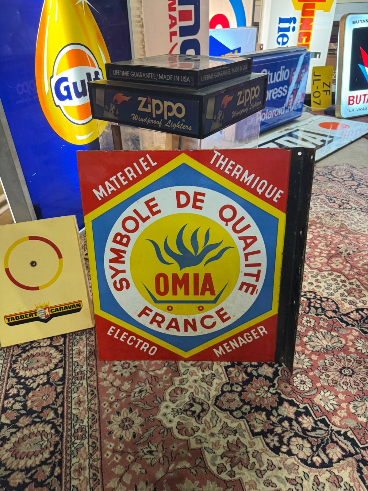 Panneau d'affichage en émail OMIA, Enlèvement ou Envoi, Utilisé, Panneau publicitaire