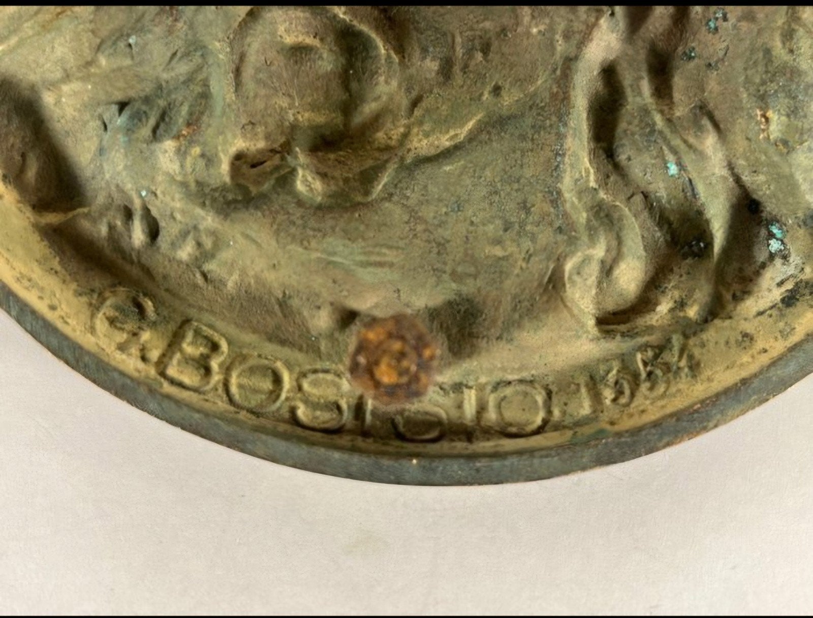 Decoratief dienblad van Christus, Antiek en Kunst, Antiek | Brons en Koper, Brons, Ophalen