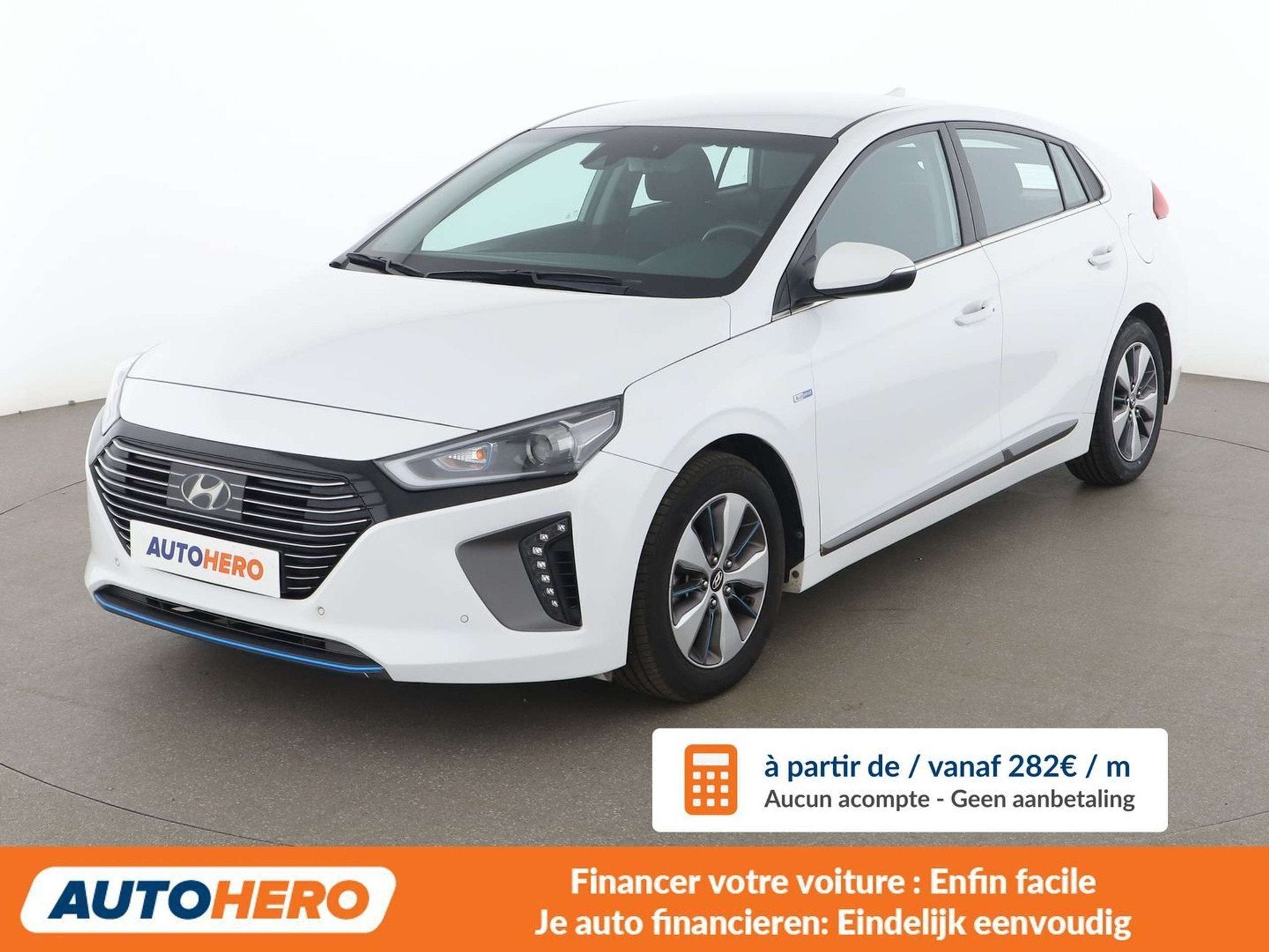 Hyundai IONIQ 1.6 Hybrid Style (bj 2017, automaat), Stof, Zwart, 1580 cc, Wit