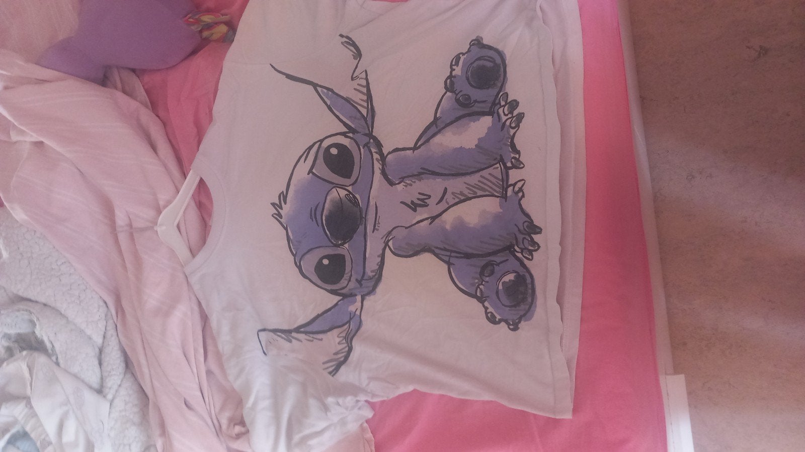 kindershirt stitch, wit , primark , maat M, Kleding | Dames, Blouses en Tunieken, Maat 38/40 (M), Primark, Wit, Ophalen of Verzenden