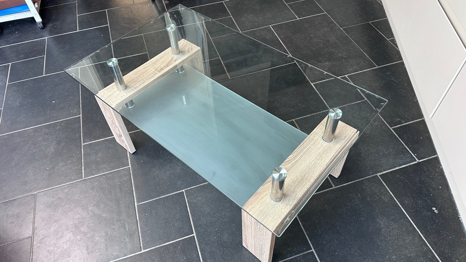 Glazen Salontafel, Huis en Inrichting, Ophalen, Gebruikt, 50 tot 100 cm, 50 tot 100 cm