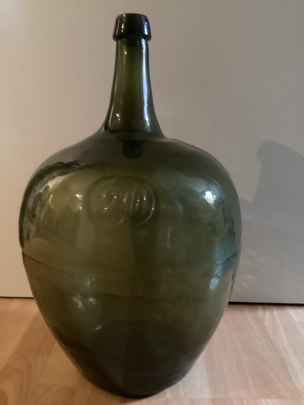 Vintage grote groene glazen vaas, Huis en Inrichting, Woonaccessoires | Vazen, Ophalen, Groen, Glas
