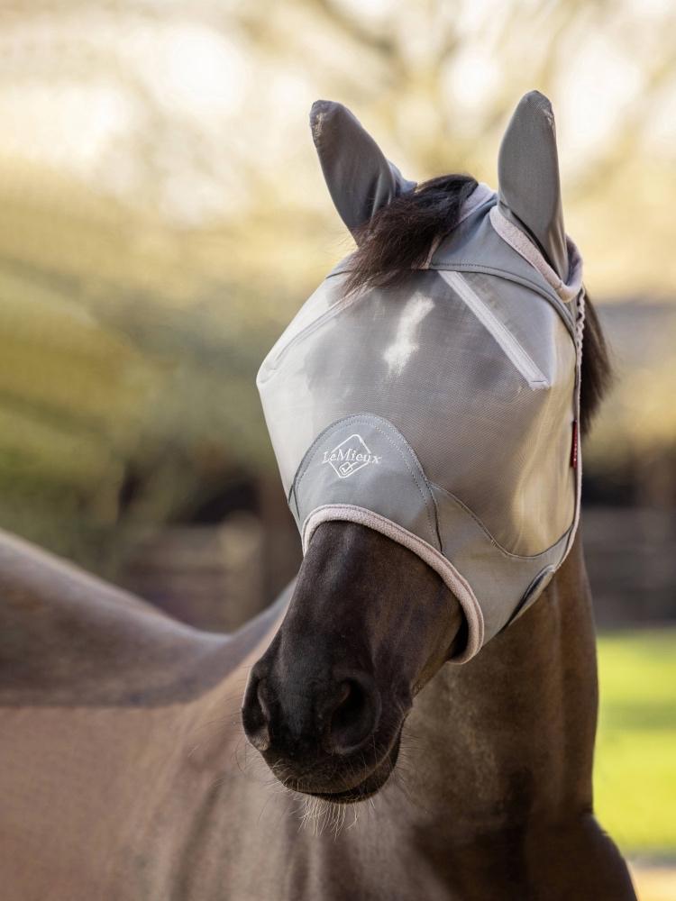 LeMieux ArmourShield Pro Vliegenmasker half Grijs M + L + XL, Dieren en Toebehoren, Vliegendeken, Nieuw, Ophalen of Verzenden
