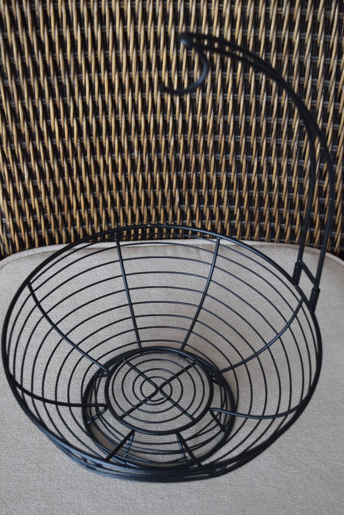 Corbeille à fruits moderne en métal avec porte-banane, Rond, Enlèvement, Métal, Panier