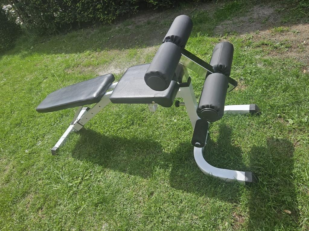 Bench met toebehoren + 2 haters + gewichten, Sport en Fitness, Ophalen