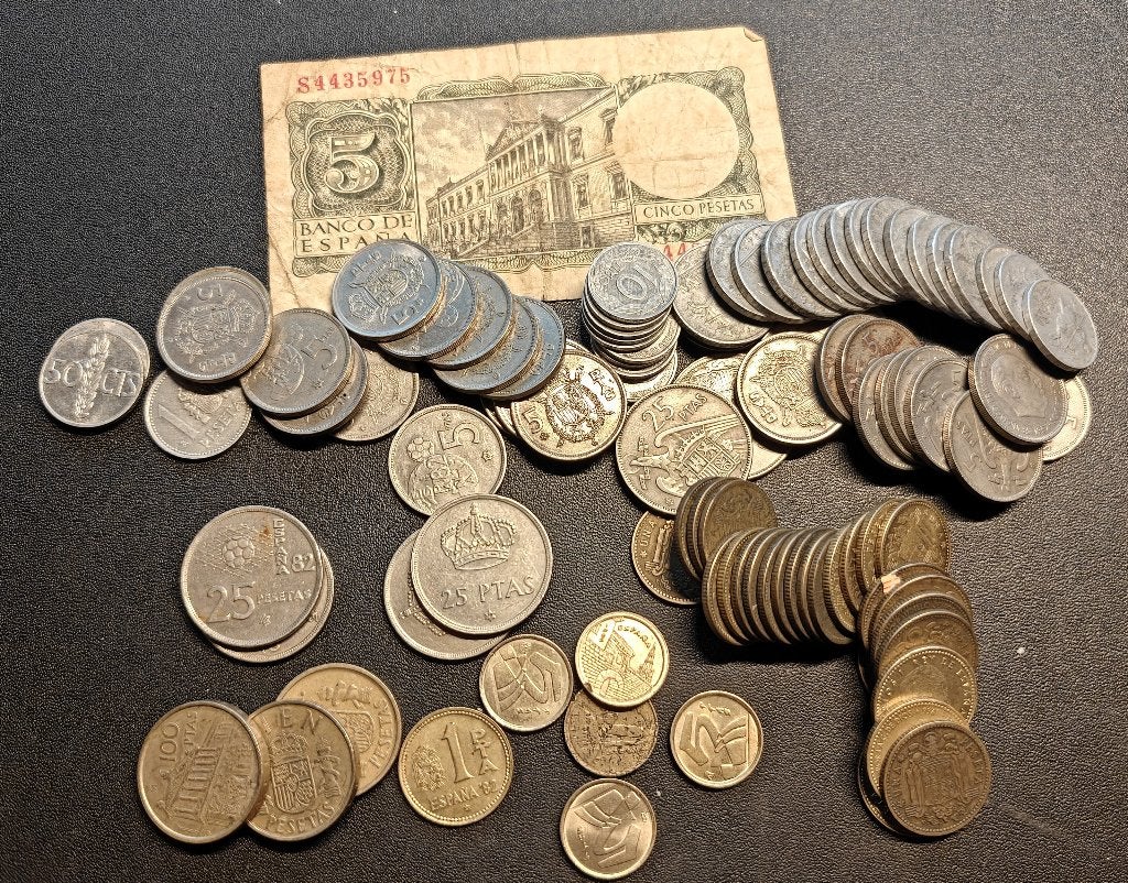 Lot Spaanse peseta's, Ophalen, Munten en Bankbiljetten