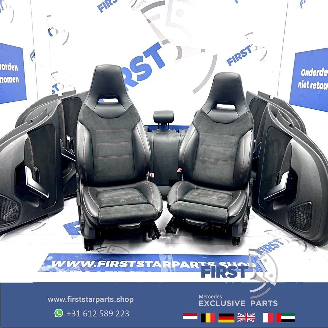W177 AMG STOELEN ZWART Mercedes A Klasse leder STOELEN + ACH, Gebruikt, -, Ophalen of Verzenden, -