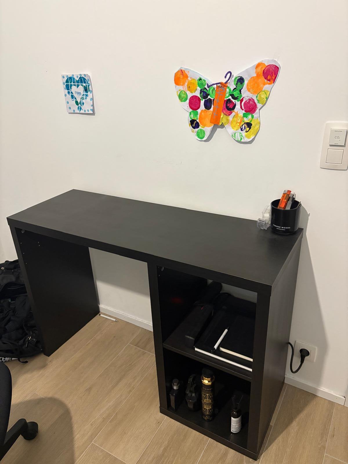 Bureau bois noir ikea, Maison & Meubles, Comme neuf, IKEA, Bois, Enlèvement