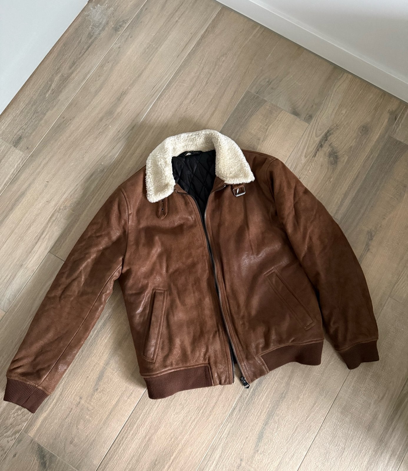 ZARA Man Bomberjack met Teddykraag – Maat L, Kleding | Heren, Jassen | Winter, Ophalen of Verzenden, Zo goed als nieuw, Maat 52/54 (L)