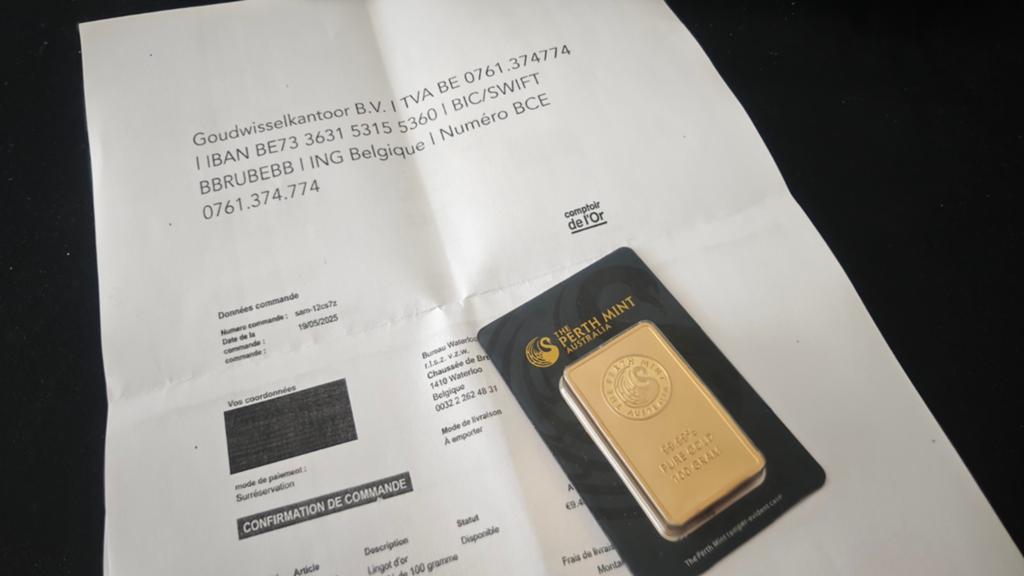 Lingot d’or 100 grammes – marque The Perth Mint, Enlèvement ou Envoi, Or