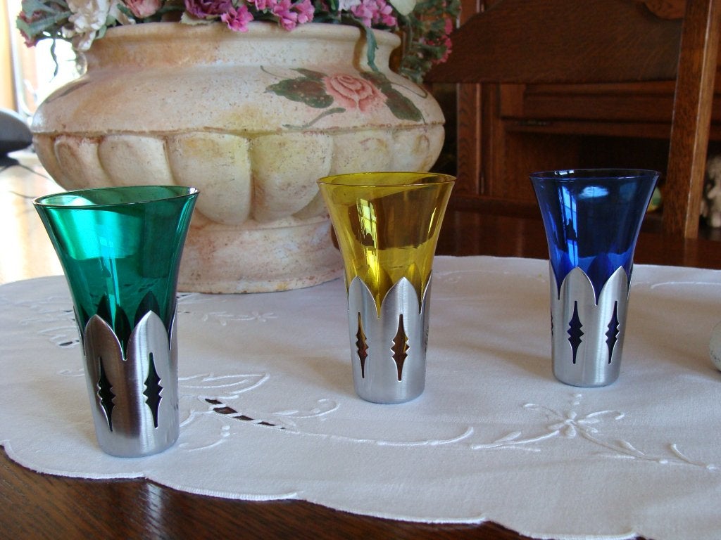 ancien verres en cristal avec socle poinçonné argent, neuf, Enlèvement ou Envoi