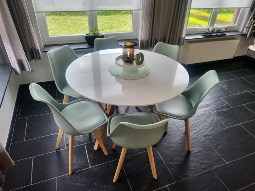 Ronde eettafel met 6 stoelen, Huis en Inrichting, Tafels | Eettafels, Ophalen